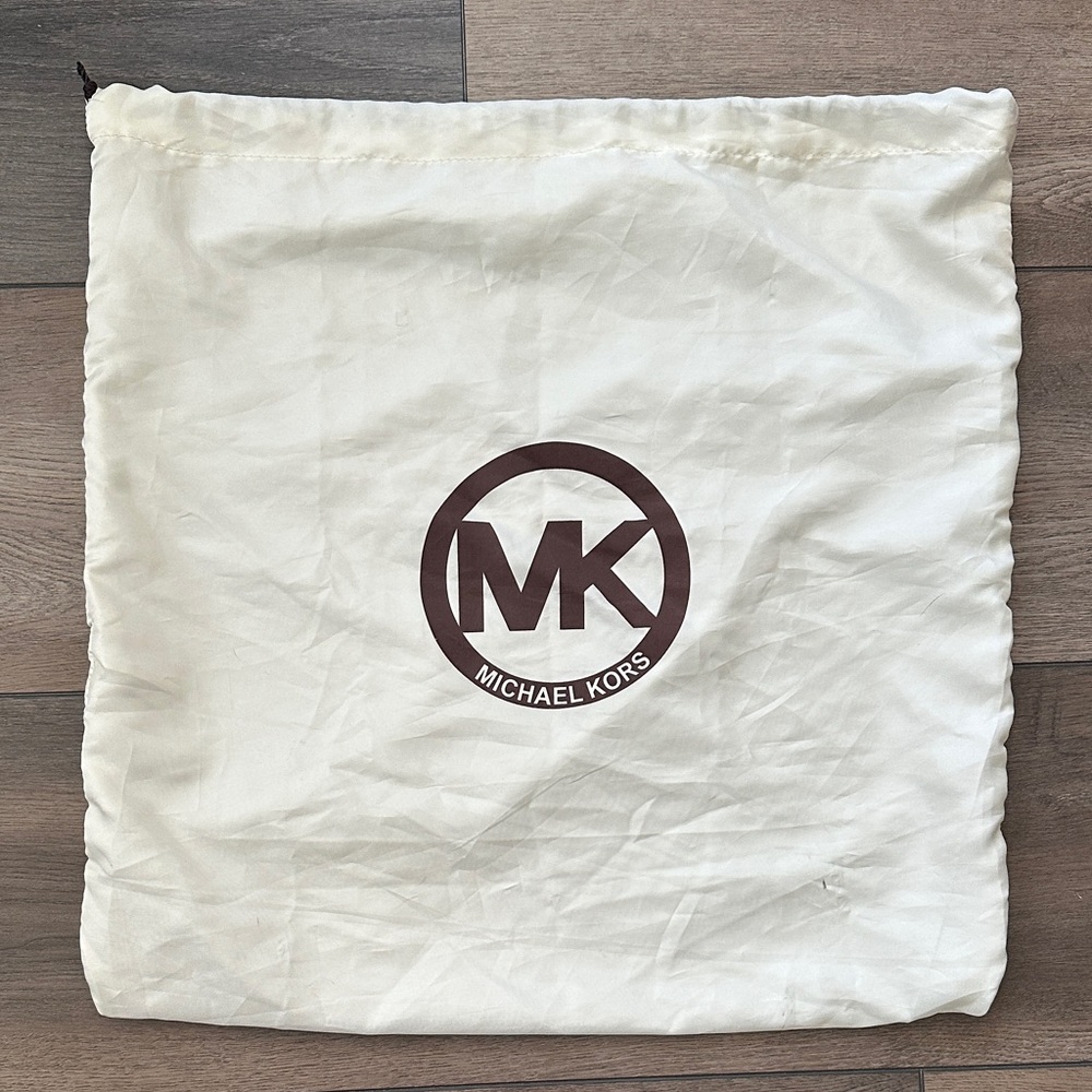 Michael Kors Ivory Cotton Dust Bag with Brown MK Logo